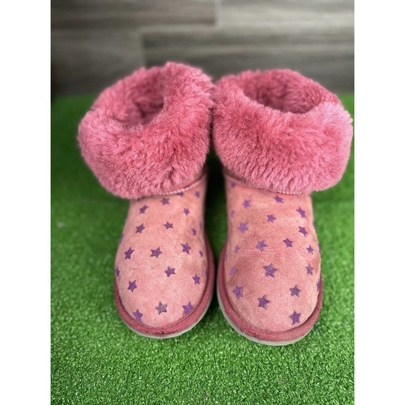 UGG Navy Stars Pop Coral‎ Suede Boots US size 3 - Picture 5 of 5